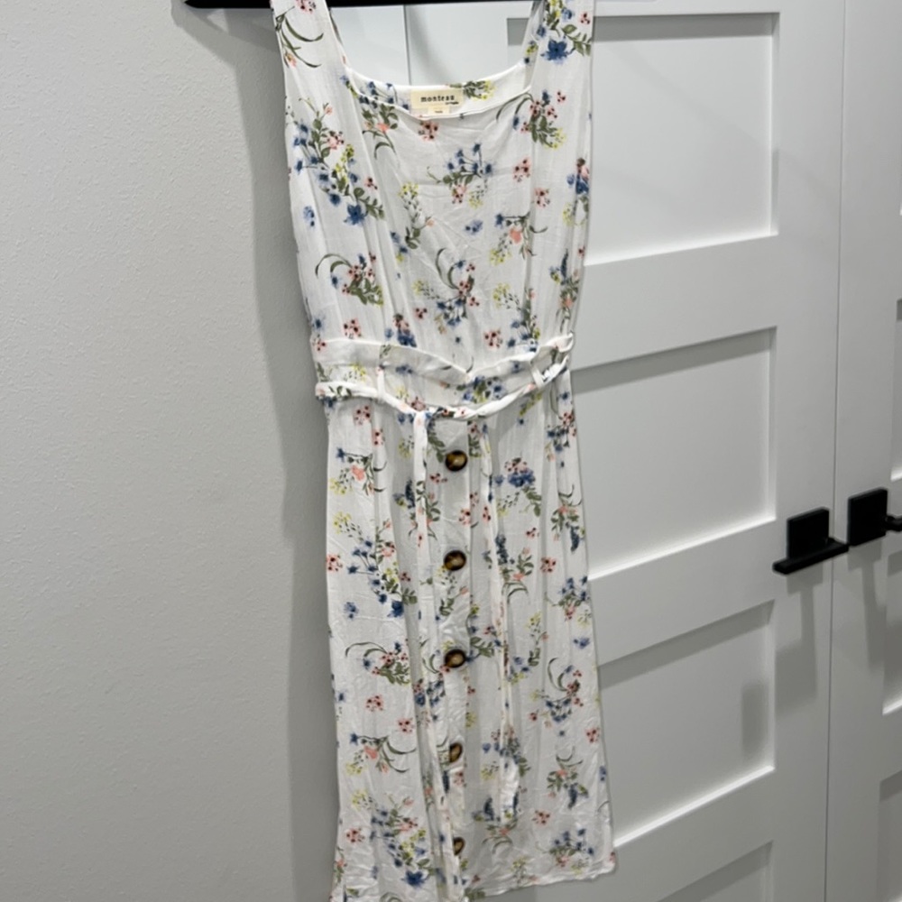 Square neck floral dress